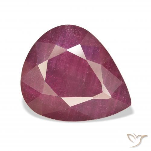 Rubi Vinho vermelho Natural 16.24ct, Formato de pêra, VS