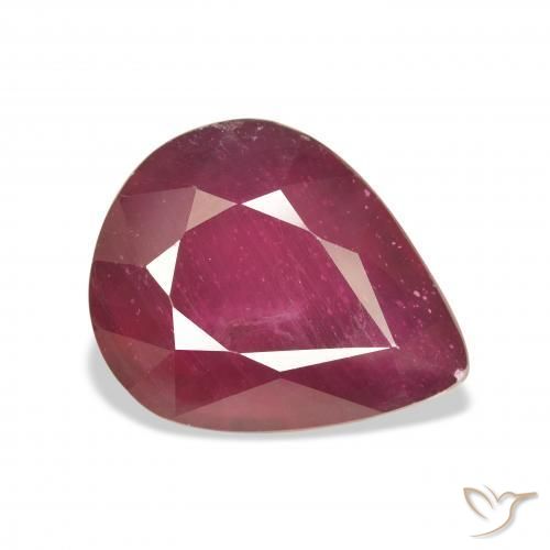 Rubi Vermelho escuro Natural 12.06ct, Formato de pêra, VS