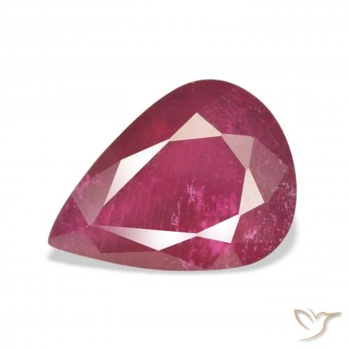 10.07ct Natural Vermelho escuro Rubi, Formato de pêra, VS
