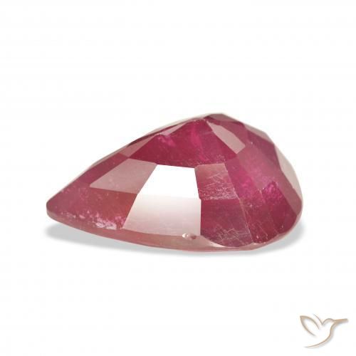 Rubi Vermelho escuro Natural 10.07ct, Formato de pêra, VS