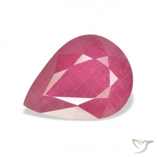 7.34ct Natural vermelho médio Rubi, Formato de pêra, VS