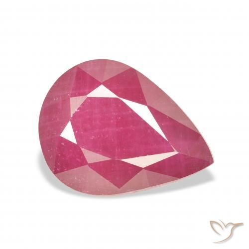 Rubi vermelho médio Natural 7.34ct, Formato de pêra, VS