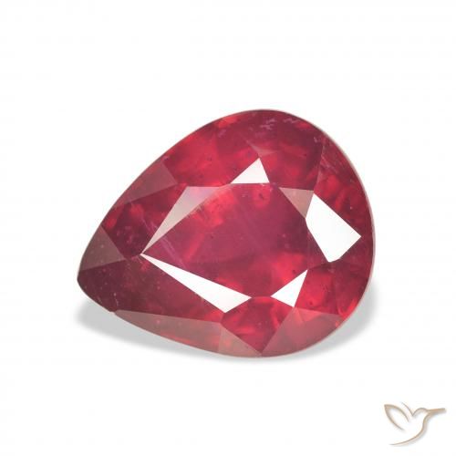 6.37ct Natural Carmesim Profundo Rubi, Formato de pêra, VS
