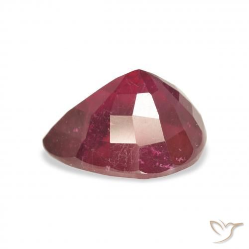 Rubi Carmesim Profundo Natural 6.37ct, Formato de pêra, VS