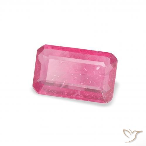 Rubi Rosa quente Natural 0.99ct, Corte Octógono / Esmeralda, VS-SI