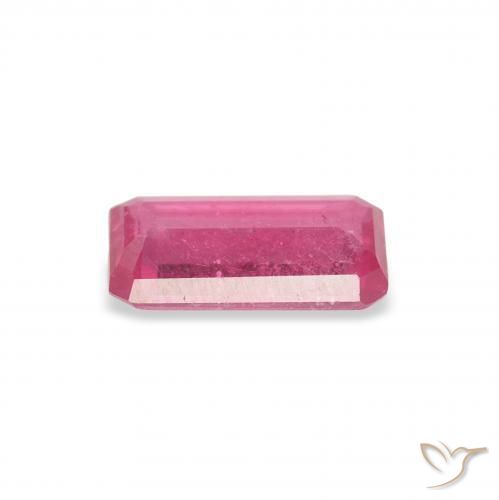 Rubi Rosa quente Natural 0.99ct, Corte Octógono / Esmeralda, VS-SI