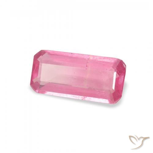 Rubi Rosa quente Natural 1.35ct, Corte Octógono / Esmeralda, VS-SI