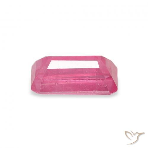 Rubi Rosa quente Natural 1.77ct, Corte Octógono / Esmeralda, VS-SI