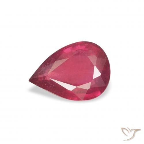 0.92ct Natural rosa avermelhado Rubi, Formato de pêra, VS-SI