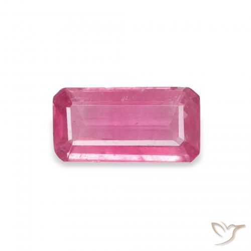1.21ct Natural rosa avermelhado Rubi, Corte Esmeralda, SI