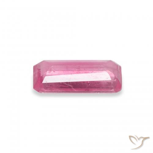 Rubi rosa avermelhado Natural 1.21ct, Corte Octógono / Esmeralda, SI
