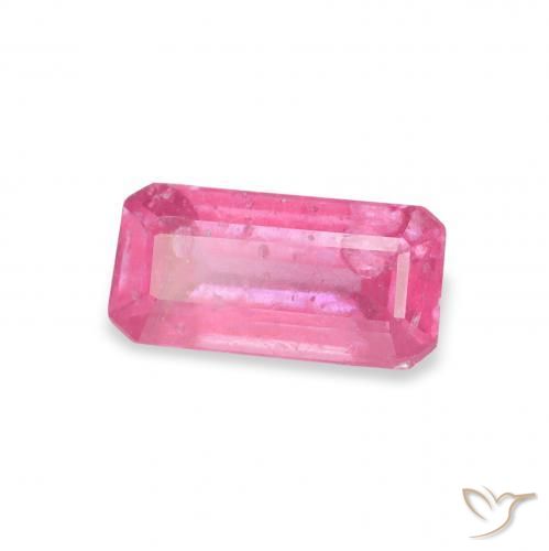 Rubi Rosa quente Natural 1.14ct, Corte Octógono / Esmeralda, SI