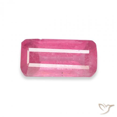 1.92ct Natural Medium Dark-Pink Rubi, Corte Esmeralda, SI