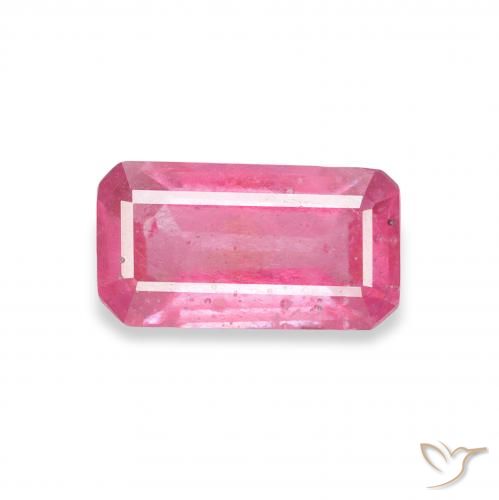 1.37ct Natural Medium Dark-Pink Rubi, Corte Esmeralda, SI