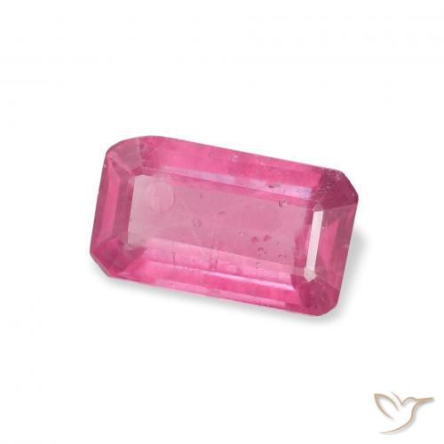 Rubi Rosa quente Natural 1.44ct, Corte Octógono / Esmeralda, VS-SI