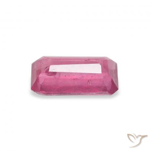 Rubi Rosa quente Natural 1.44ct, Corte Octógono / Esmeralda, VS-SI