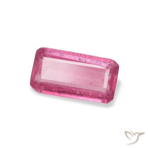 Rubi Rosa quente Natural 1.09ct, Corte Octógono / Esmeralda, VS-SI