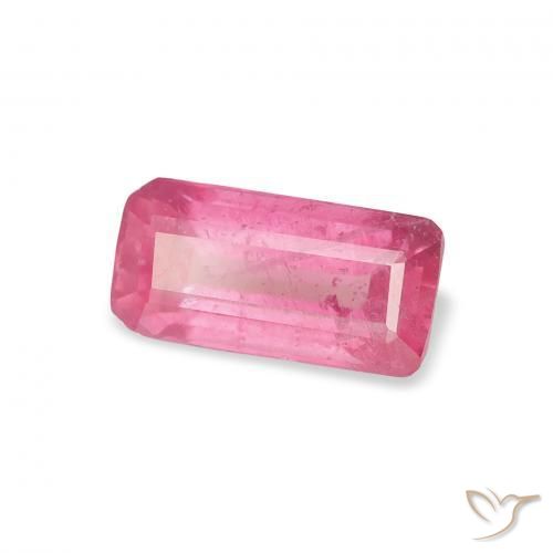Rubi Rosa quente Natural 1.62ct, Corte Octógono / Esmeralda, VS-SI