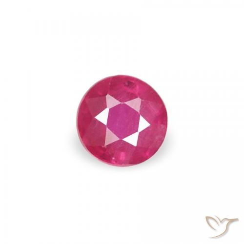 0.08ct Vermelho rosado Rubi, Redondo, SI