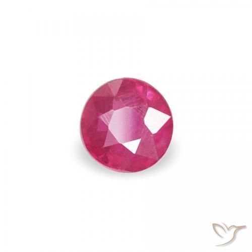Rubi Vermelho rosado Natural 0.08ct, Redondo, SI