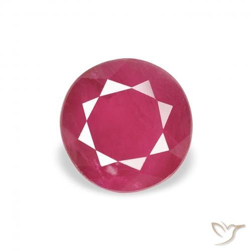 1.01ct Natural Vermelho rosado Rubi, Redondo, VS