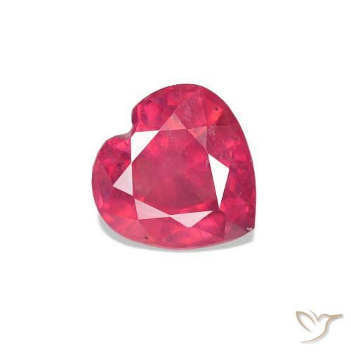 Rubi vermelho médio Natural 0.63ct, Formato de coração, VS
