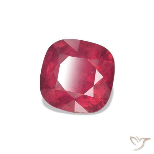 Rubi Rosa Avermelhado Profundo Natural 0.84ct, Almofada cortada, VS