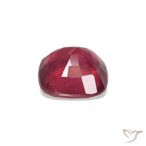 Rubi Rosa Avermelhado Profundo Natural 0.84ct, Almofada cortada, VS