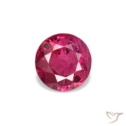 Rubi vermelho natural 0,21ct, corte redondo, VS