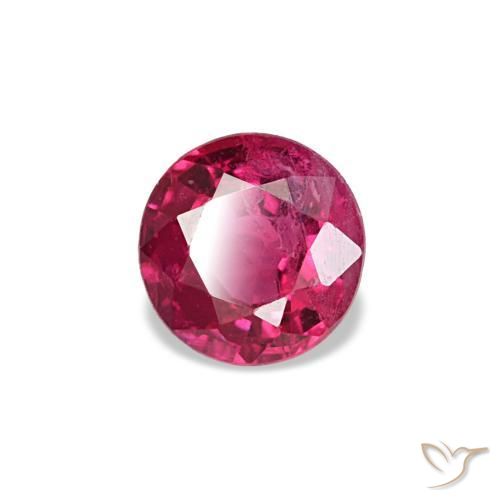 Rubi vermelho natural 0,21ct, corte redondo, VS