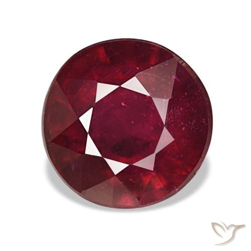 Rubi vermelho natural 3,93ct, corte redondo, VS