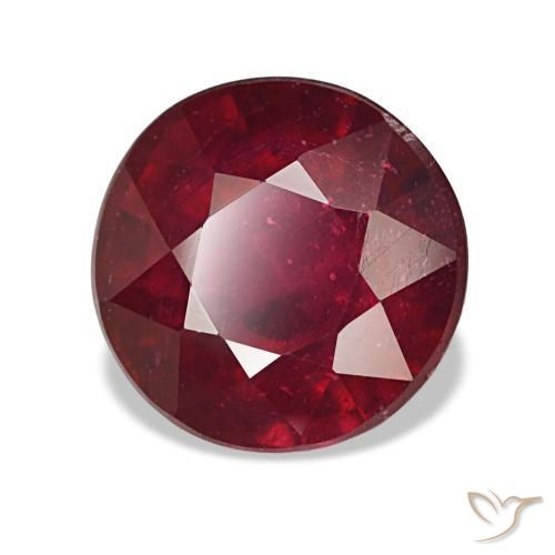 Rubi vermelho natural 3,93ct, corte redondo, VS
