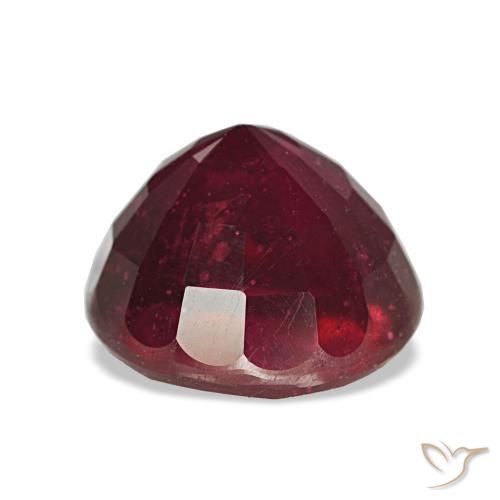 Rubi vermelho natural 3,93ct, corte redondo, VS