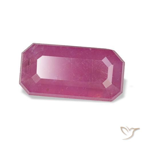 Rubi roxo natural 1,71ct, corte esmeralda, VS