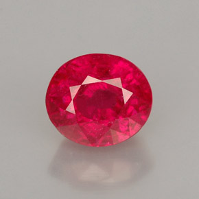 Rubi vermelho natural 2,20ct, corte oval, SI-I1