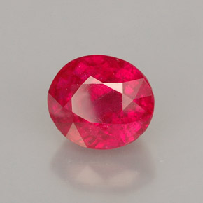 Rubi vermelho natural 2,20ct, corte oval, SI-I1