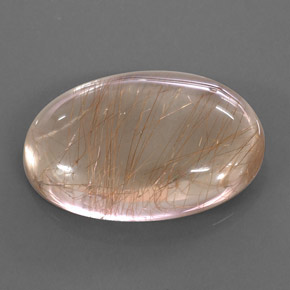 Quartzo rutilado ouro natural 49,49ct, corte oval, transparente