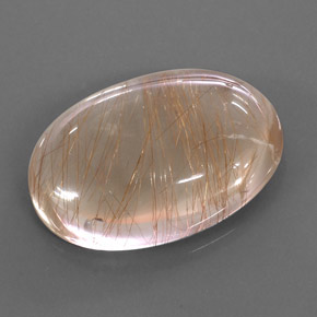 Quartzo rutilado ouro natural 49,49ct, corte oval, transparente