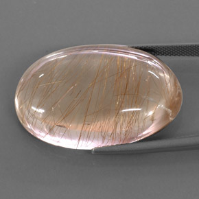 Quartzo rutilado ouro natural 49,49ct, corte oval, transparente