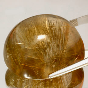 Quartzo rutilado amarelo natural 128,20ct, transparente, transparente/translúcido