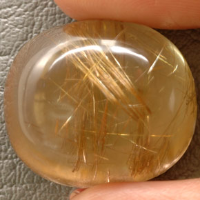 Quartzo rutilado amarelo natural 48,93ct, transparente, transparente/translúcido