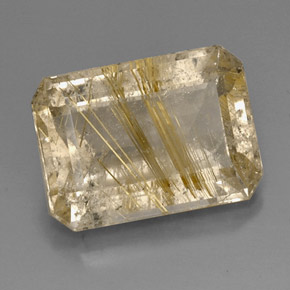 Quartzo rutilado amarelo natural 15,08ct, transparente, transparente/translúcido