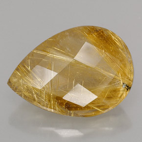 Quartzo rutilado amarelo natural 15,09ct, transparente, transparente/translúcido