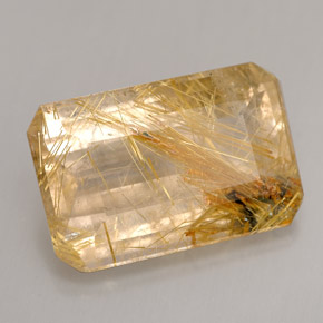 Quartzo rutilado amarelo natural 12,60ct, transparente, transparente/translúcido