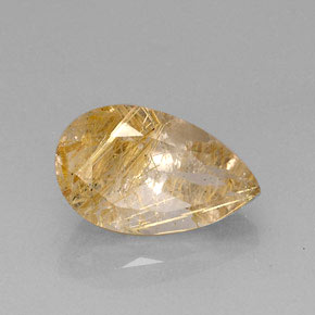 Quartzo rutilado amarelo natural 8,96ct, transparente, transparente/translúcido