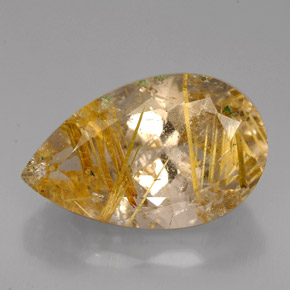 Quartzo rutilado amarelo natural 8,72ct, transparente, transparente/translúcido