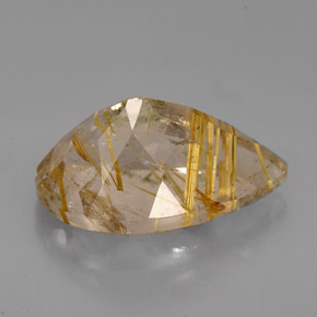 Quartzo rutilado amarelo natural 8,72ct, transparente, transparente/translúcido