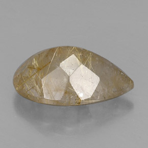 Quartzo rutilado amarelo natural 8,53ct, formato de pêra, transparente
