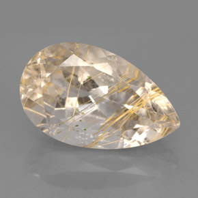 Quartzo rutilado amarelo natural 9,56ct, transparente, transparente/translúcido