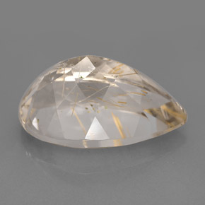 Quartzo rutilado amarelo natural 9,56ct, transparente, transparente/translúcido